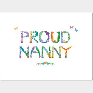 Proud Nanny - tropical word art Posters and Art